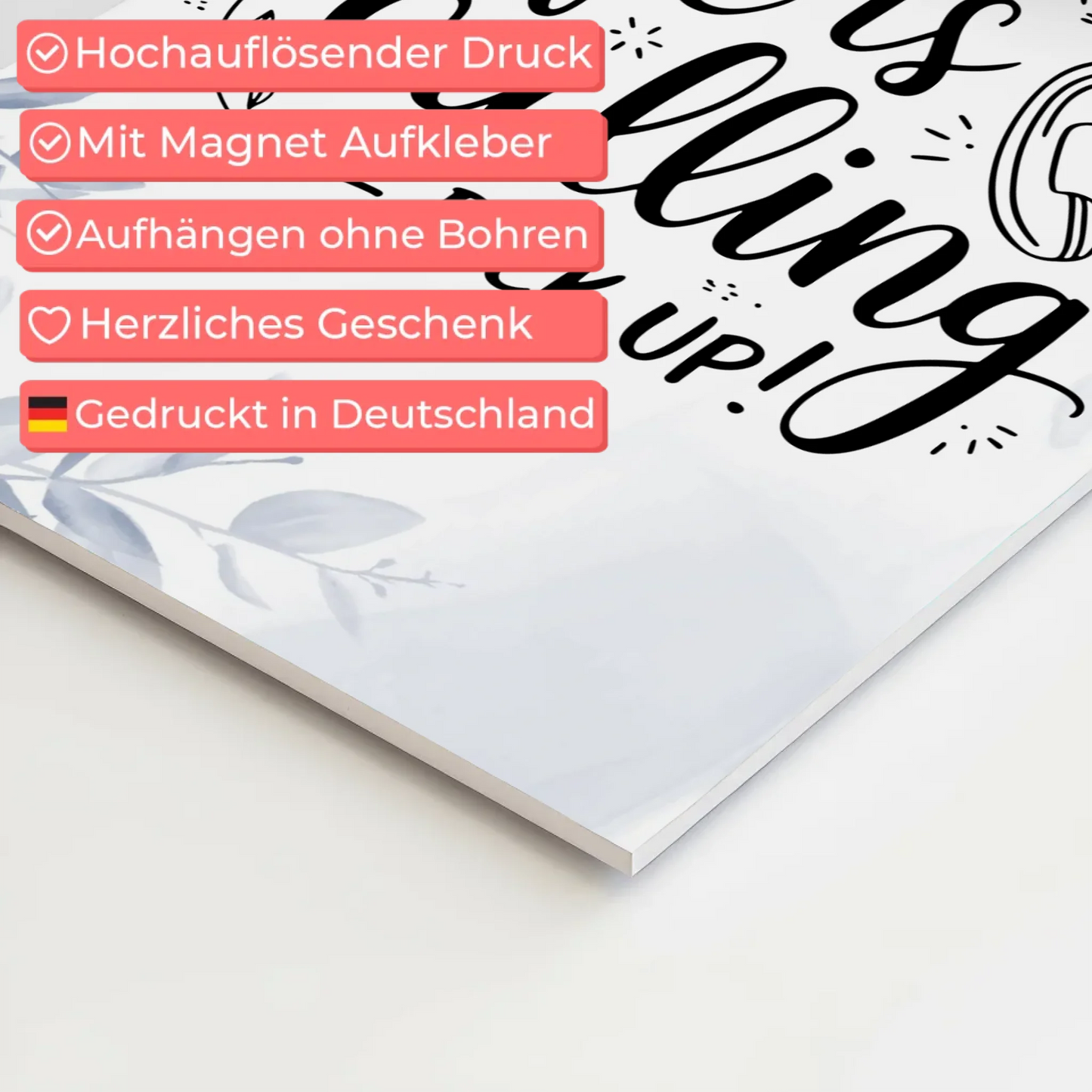Magnet Poster mit Spruch Life is calling – pick up