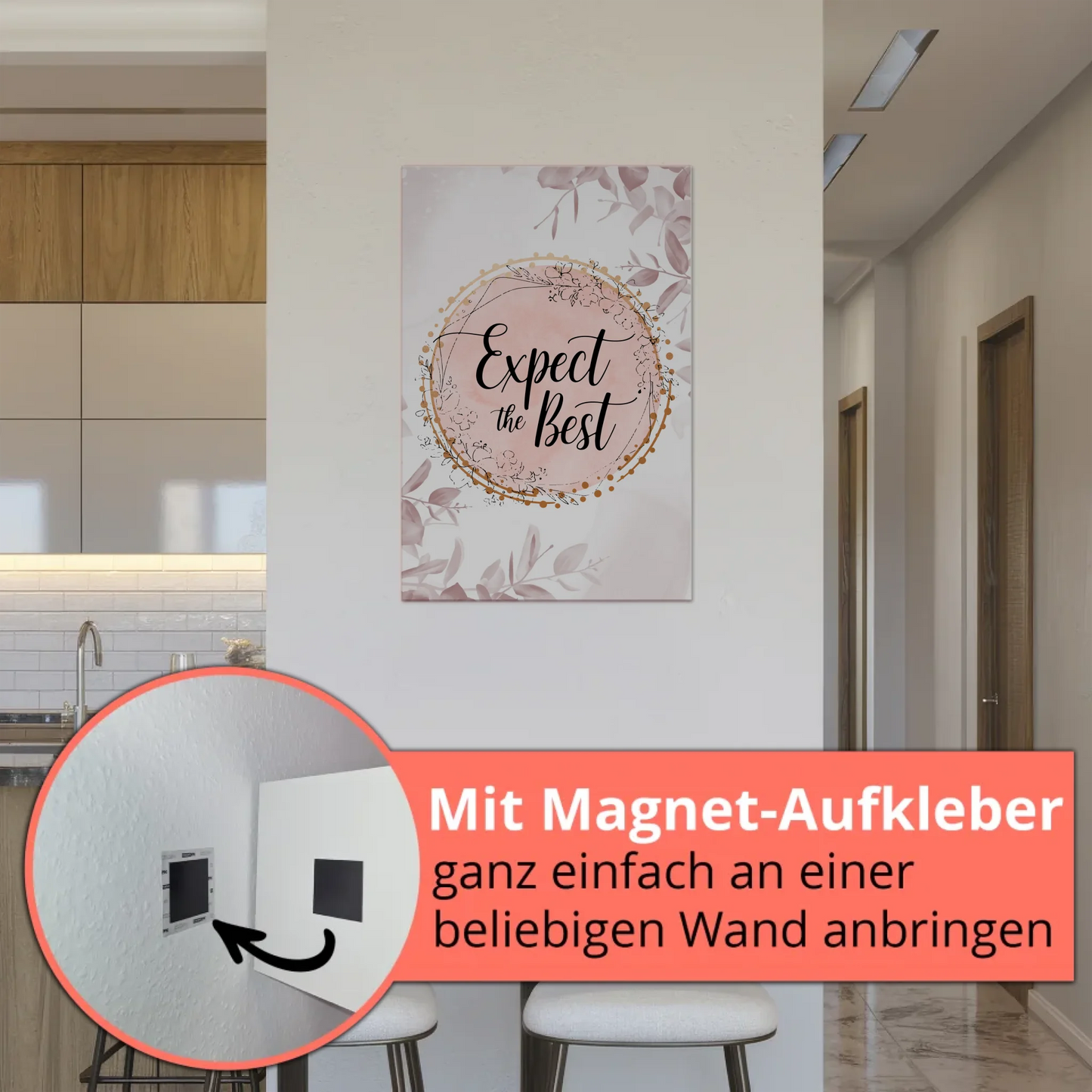 Magnet Poster Spruch Erwarte das Beste Geschenkidee
