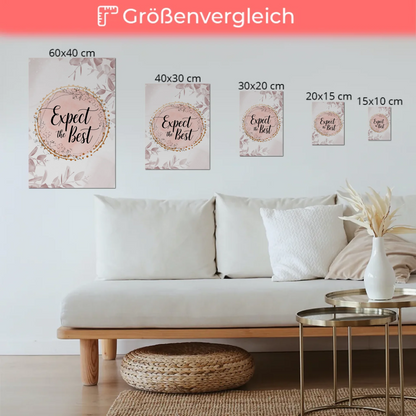Magnet Poster Spruch Erwarte das Beste Geschenkidee