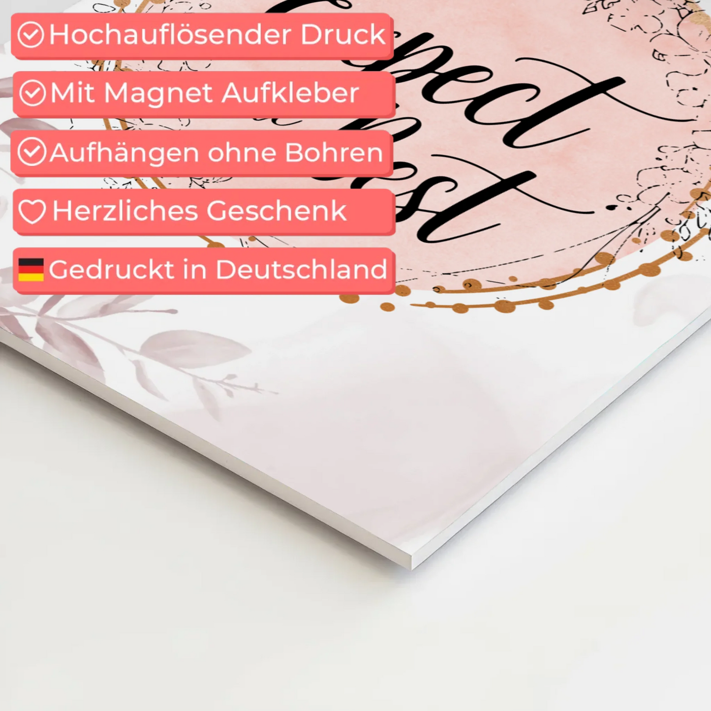 Magnet Poster Spruch Erwarte das Beste Geschenkidee