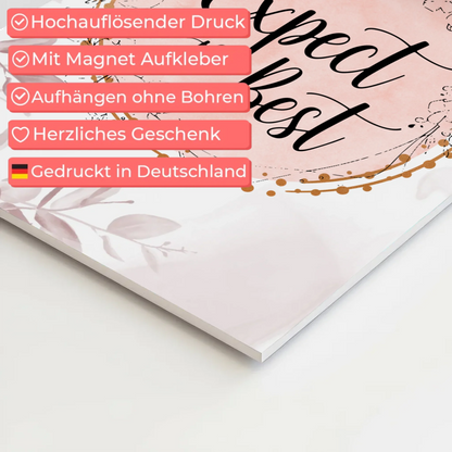 Magnet Poster Spruch Erwarte das Beste Geschenkidee