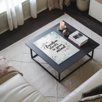 Spruch Fotoboard Magnet Wandbild Freedom Starts Mind