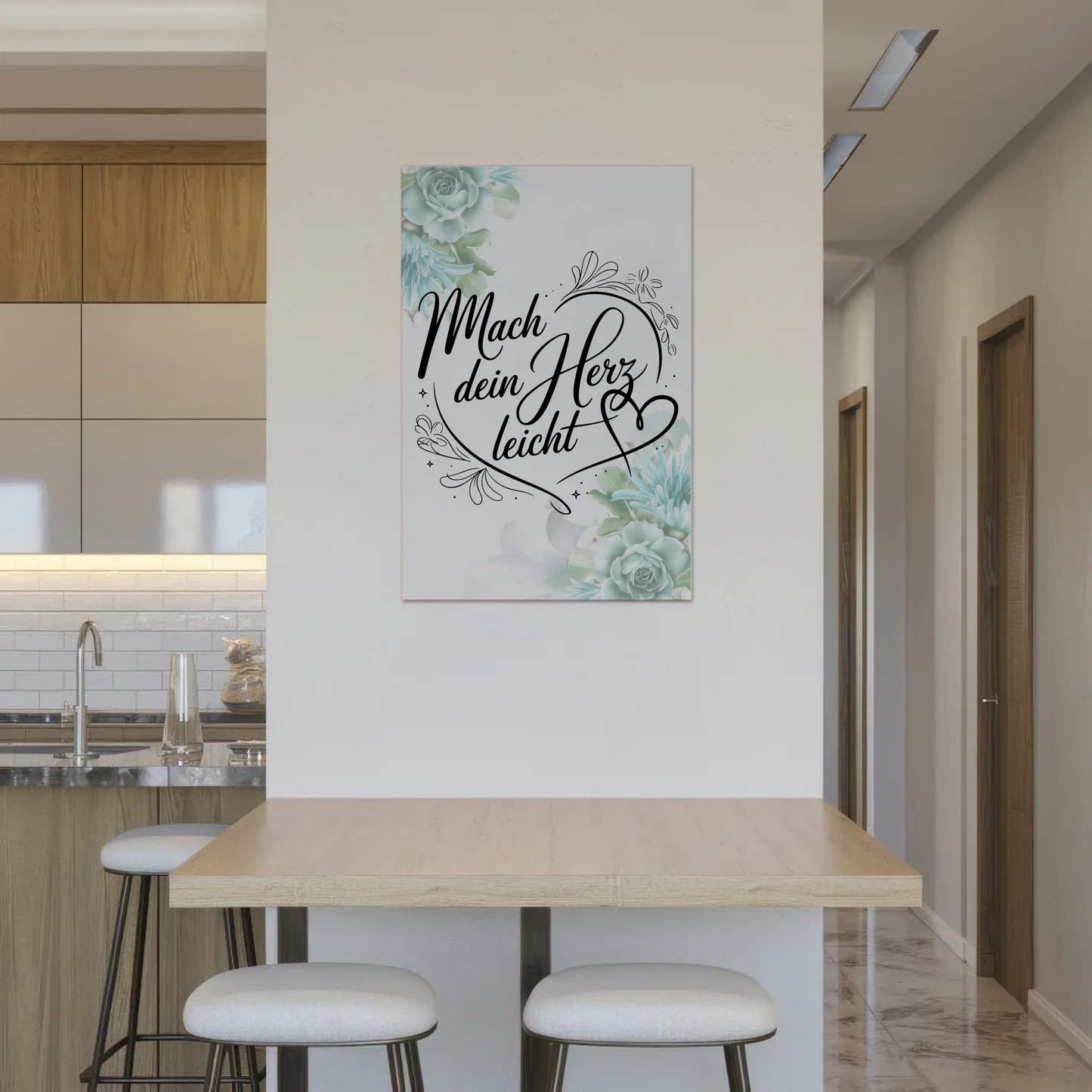 Sprüche Poster Magentisch - Mach dein Herz leicht