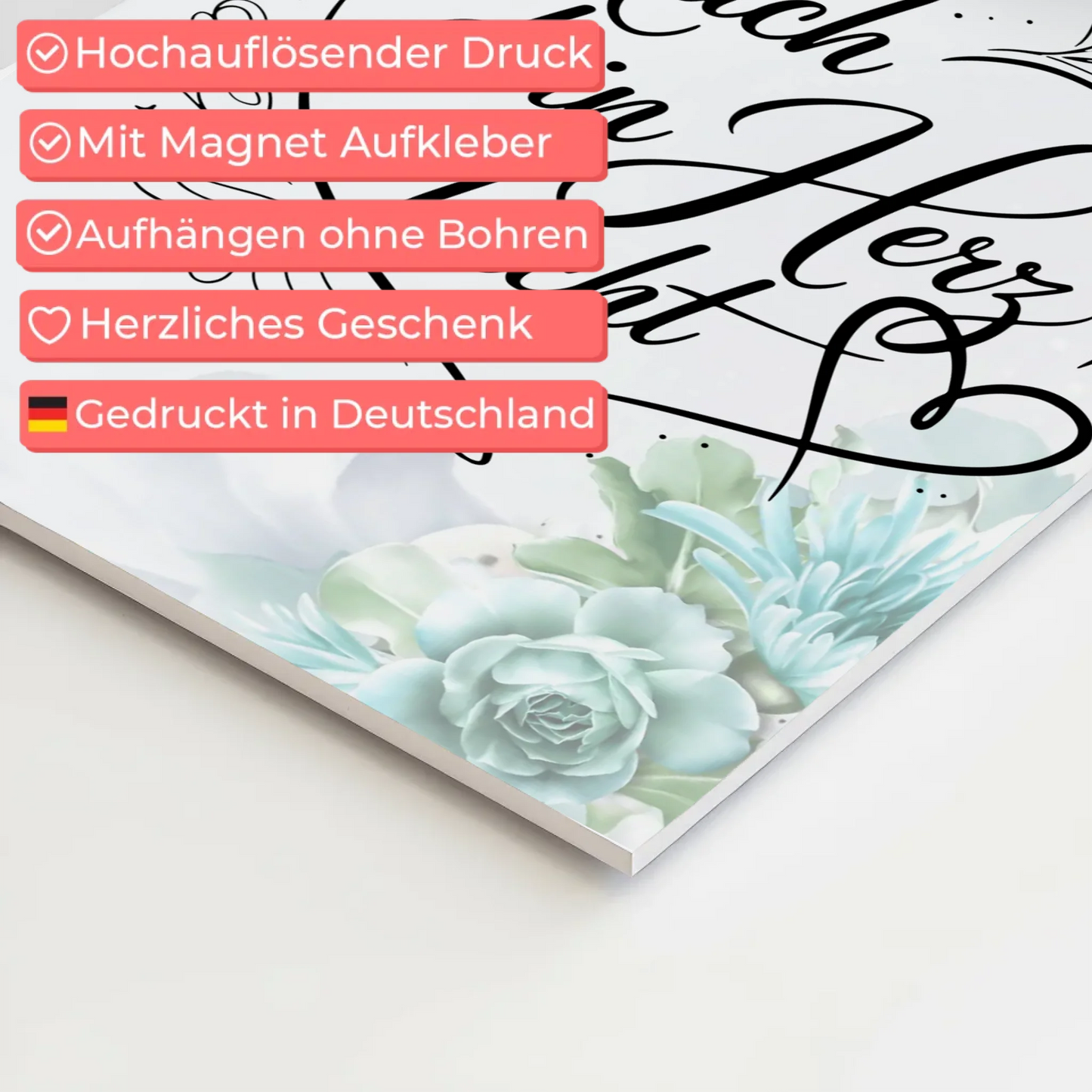 Sprüche Poster Magentisch - Mach dein Herz leicht