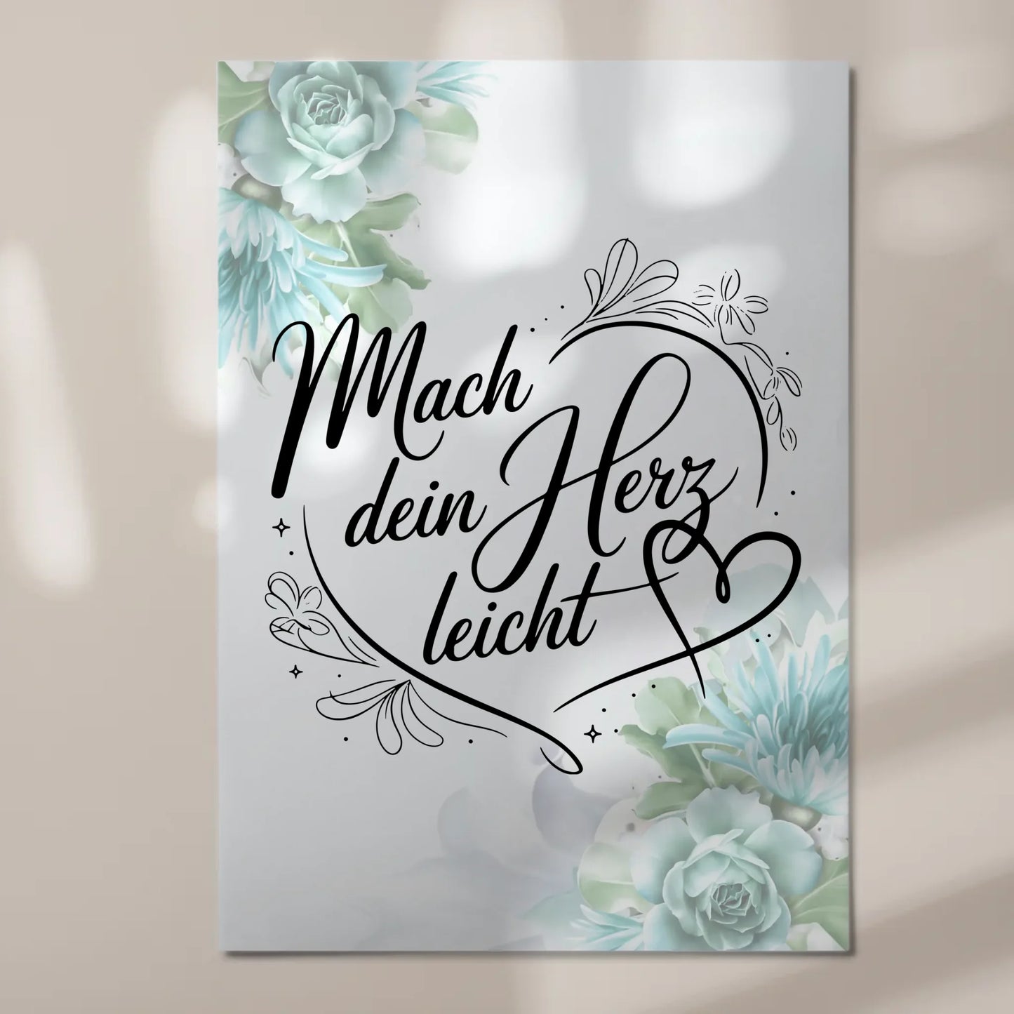 Sprüche Poster Magentisch - Mach dein Herz leicht
