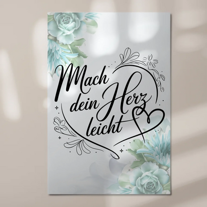 Sprüche Poster Magentisch - Mach dein Herz leicht