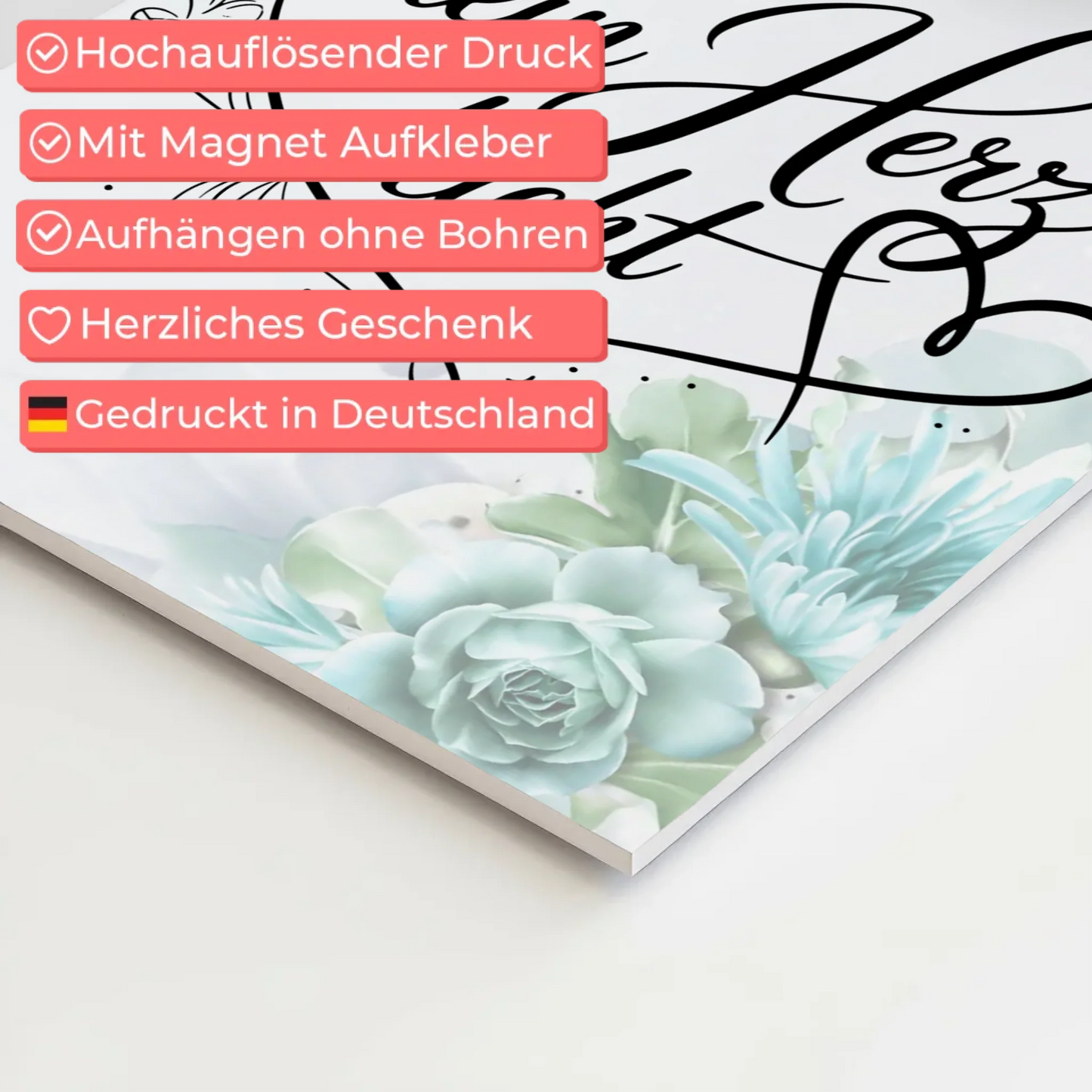 Sprüche Poster Magentisch - Mach dein Herz leicht