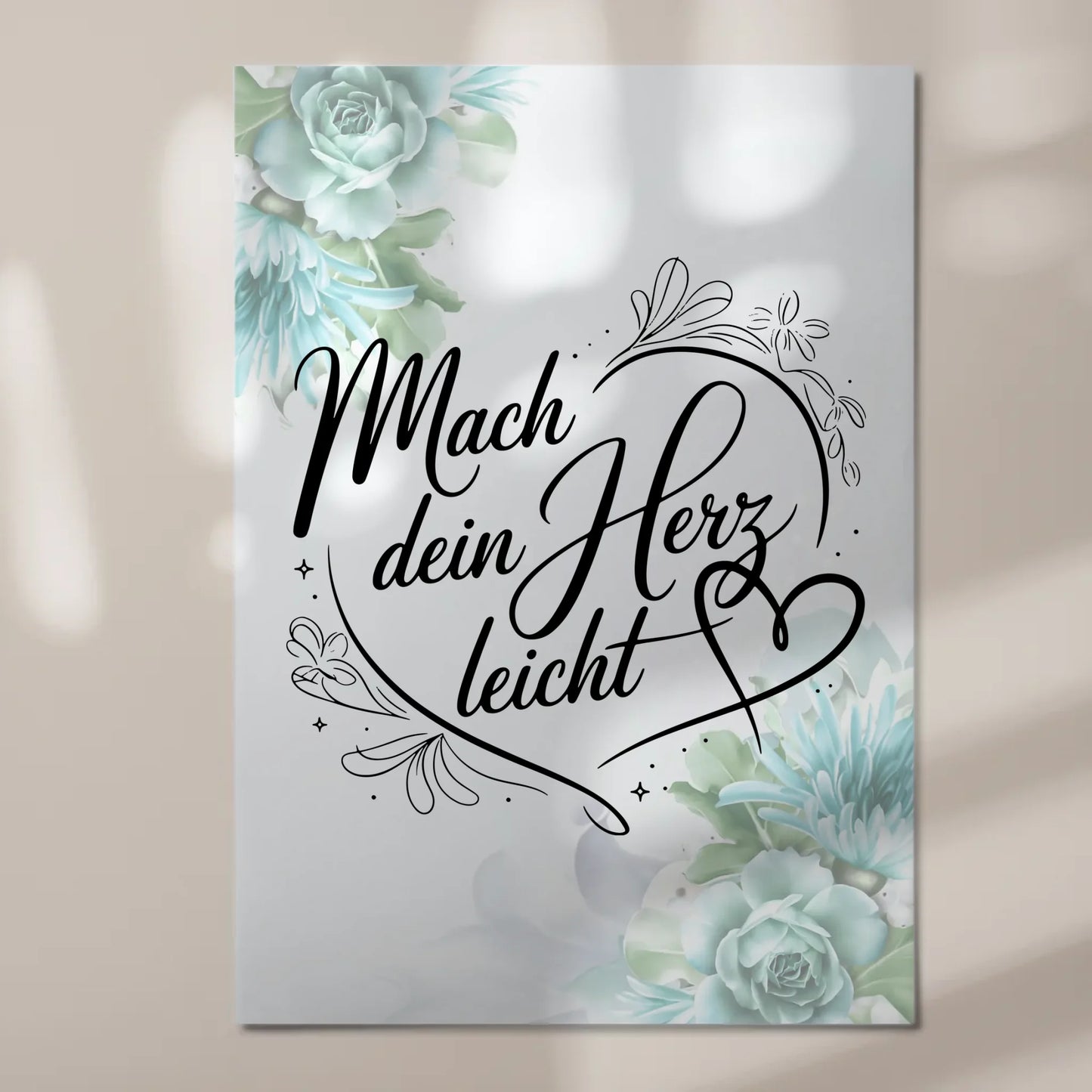 Sprüche Poster Magentisch - Mach dein Herz leicht