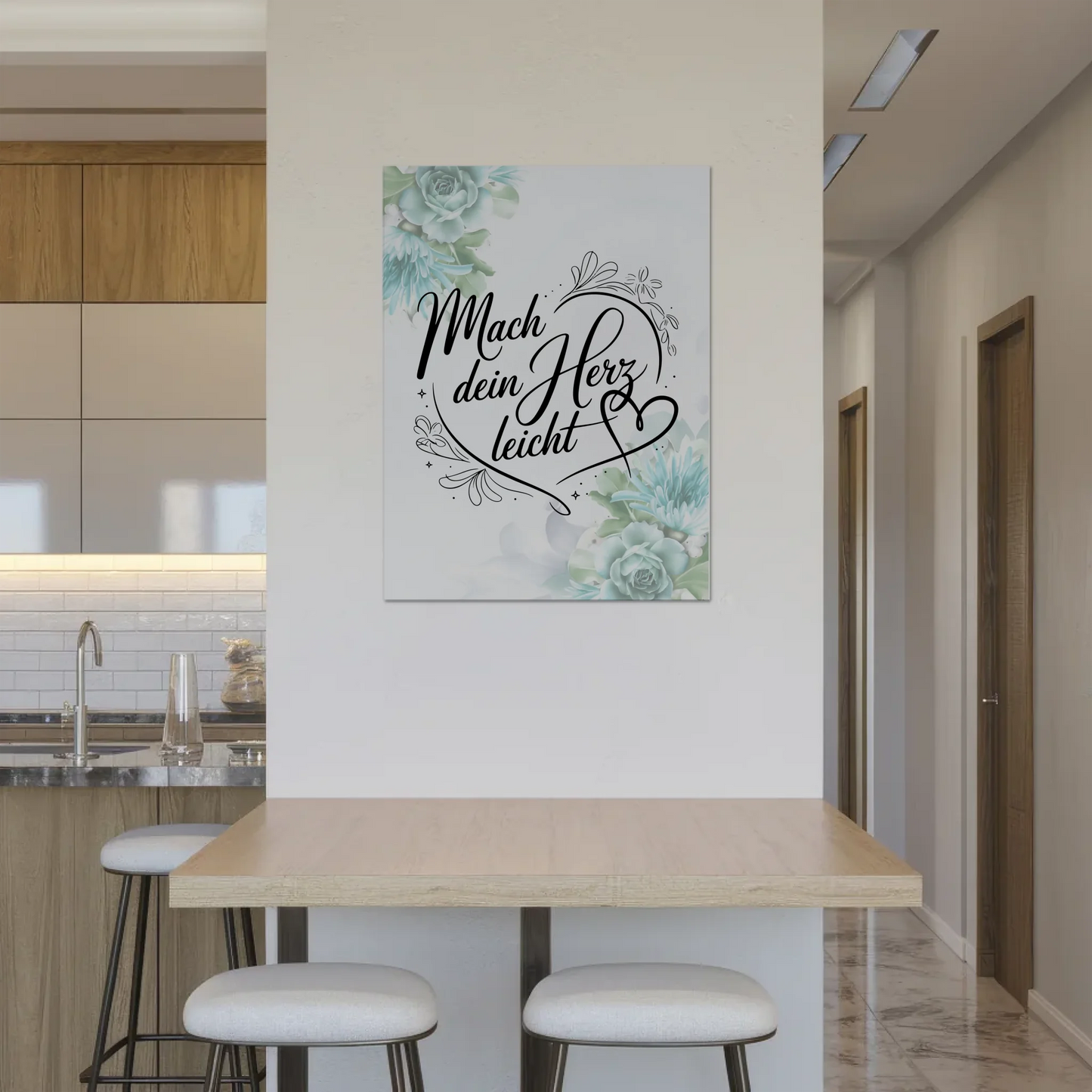 Sprüche Poster Magentisch - Mach dein Herz leicht