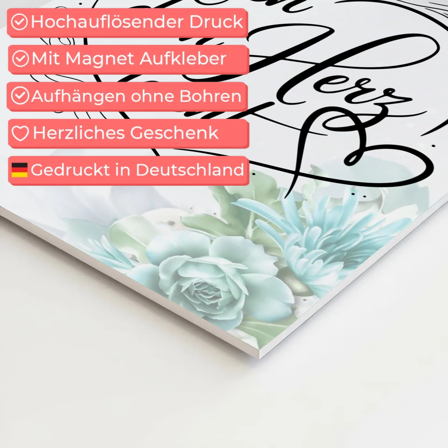 Sprüche Poster Magentisch - Mach dein Herz leicht