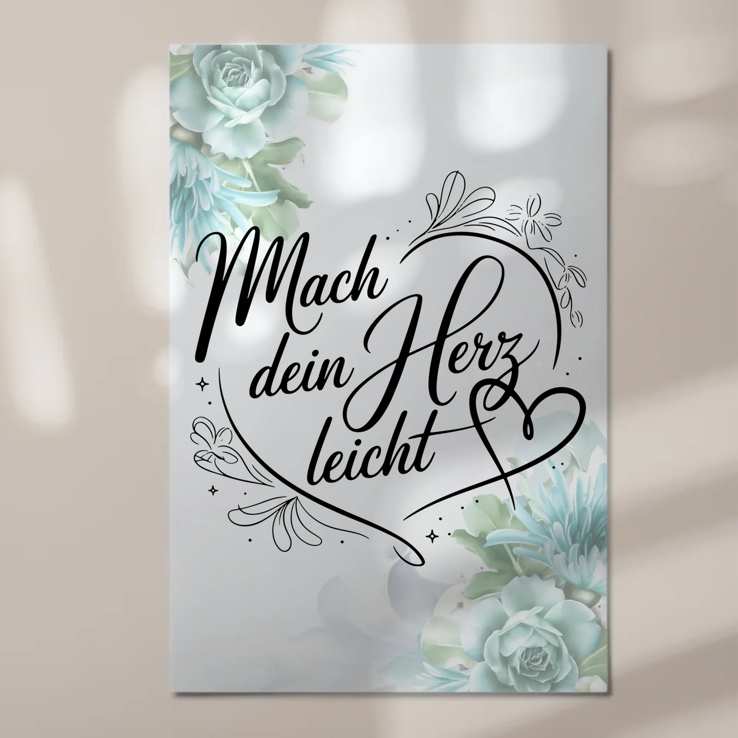 Sprüche Poster Magentisch - Mach dein Herz leicht