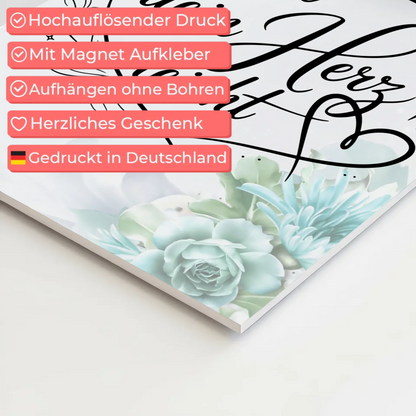 Sprüche Poster Magentisch - Mach dein Herz leicht