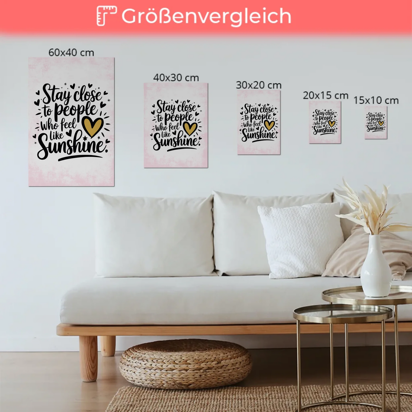 Magnet Poster mit Spruch Stay Close to Sunshine