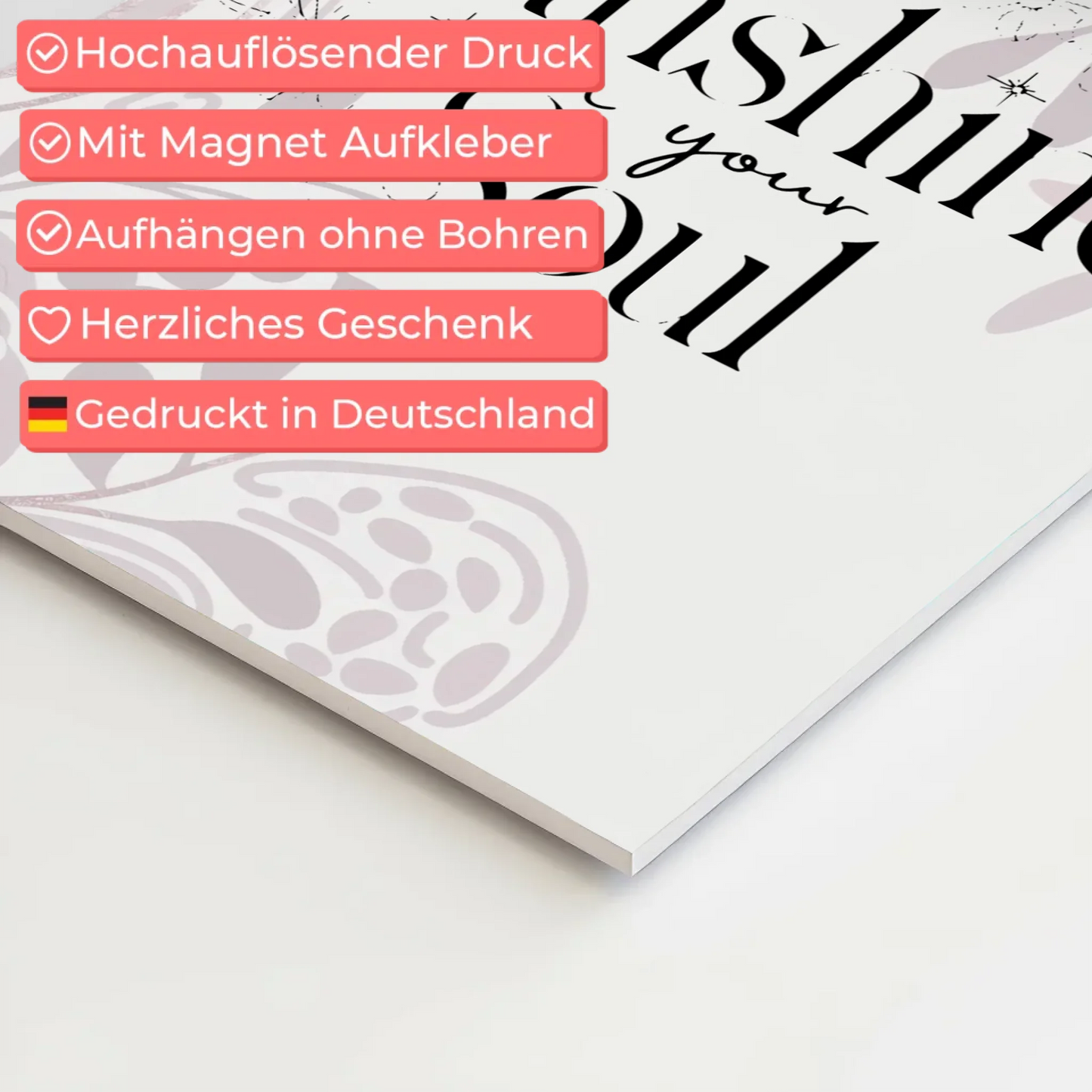 Spruch Fotoboard Magnet Wandbild Sunshine in your soul Magnet Poster