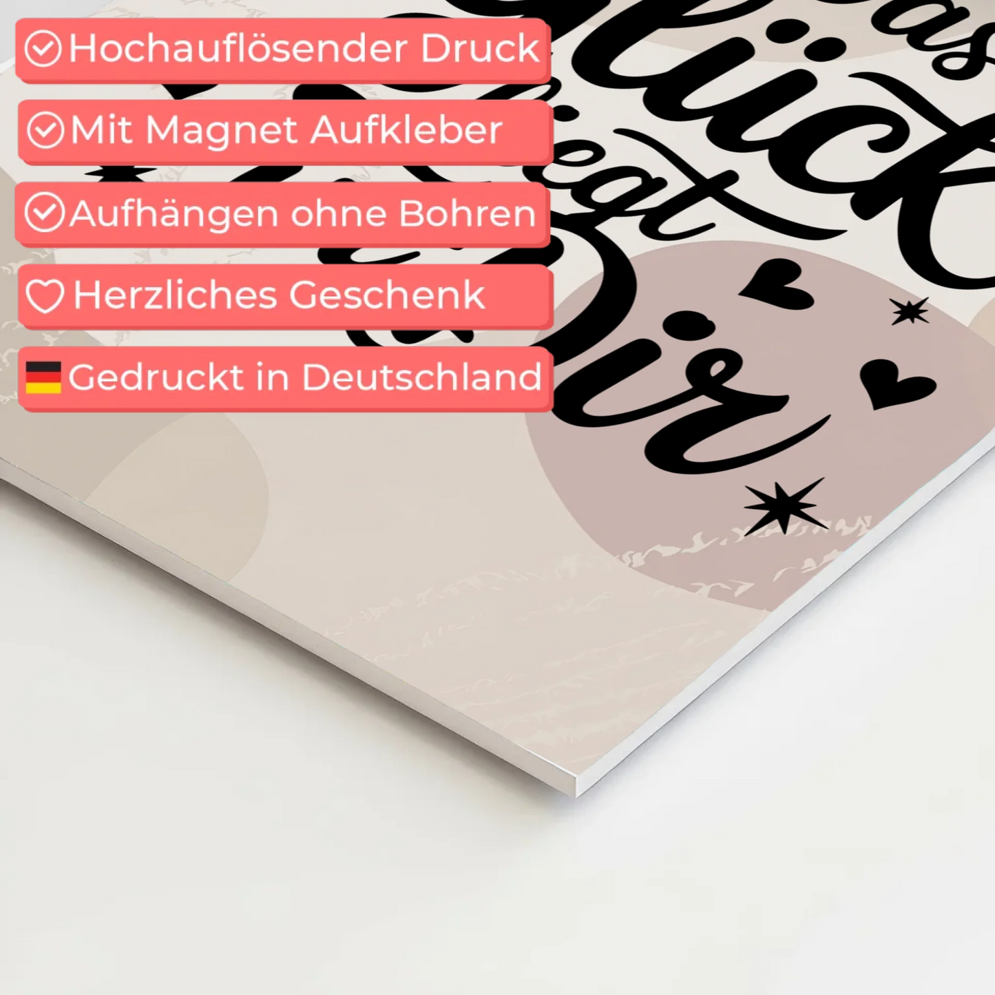 Sprüche Poster Magentisch Das Glück liegt in dir