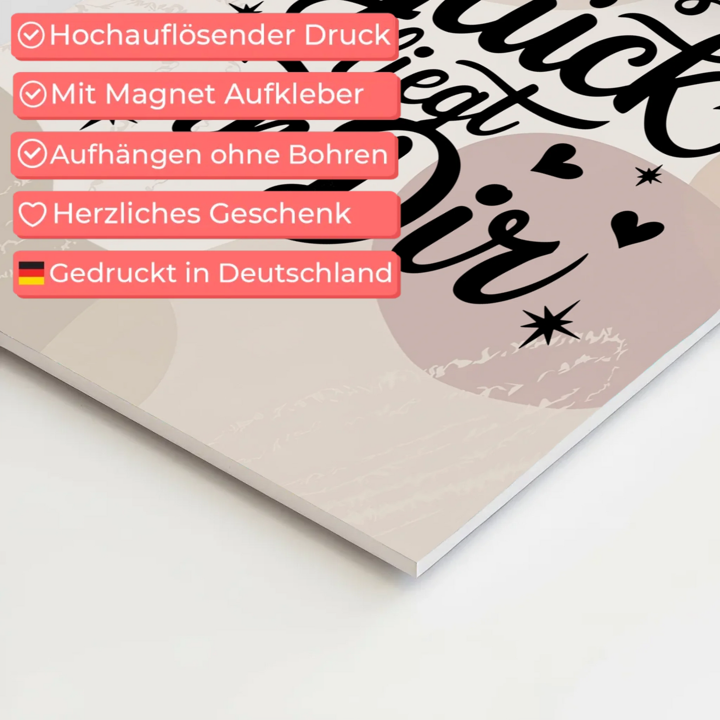 Sprüche Poster Magentisch Das Glück liegt in dir