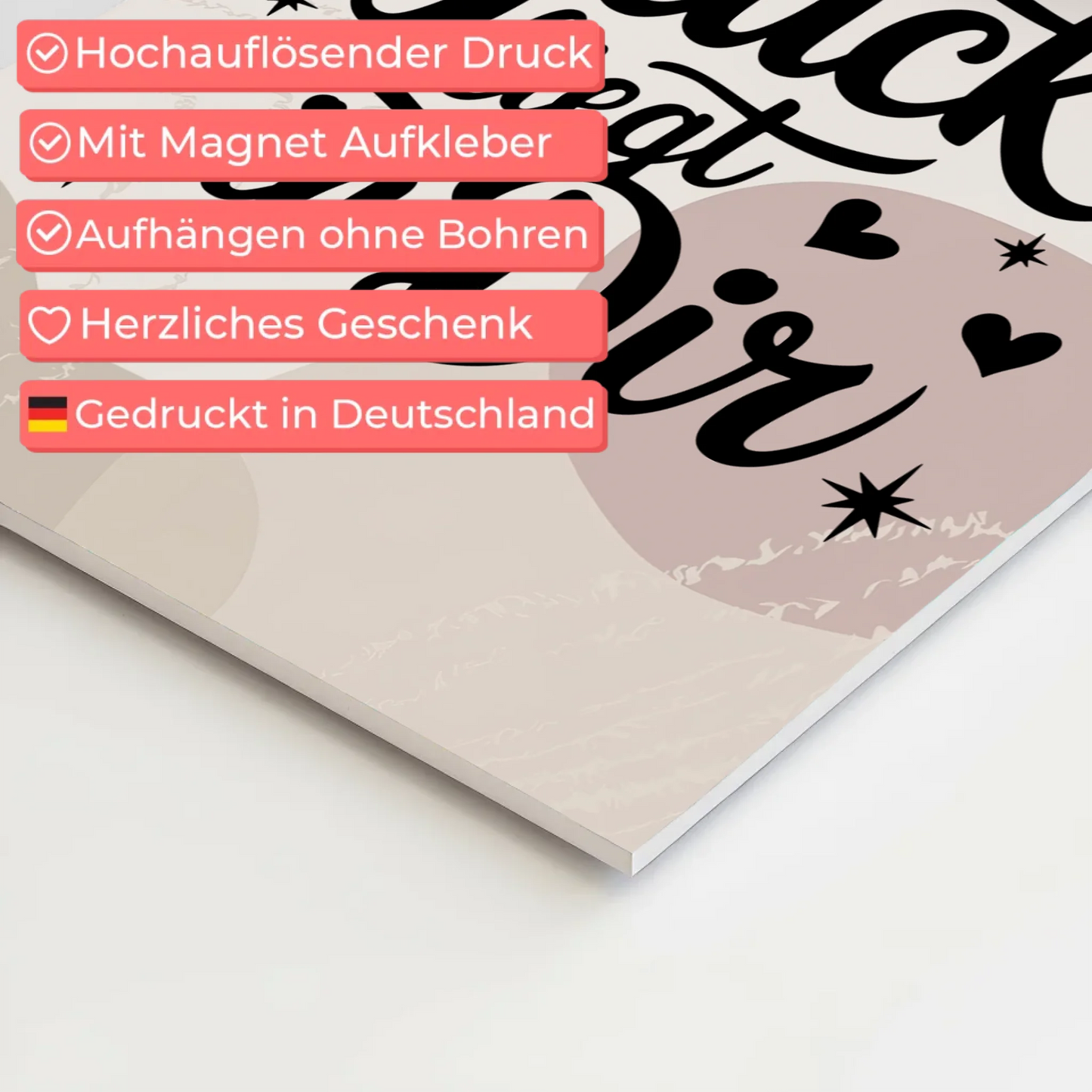 Sprüche Poster Magentisch Das Glück liegt in dir