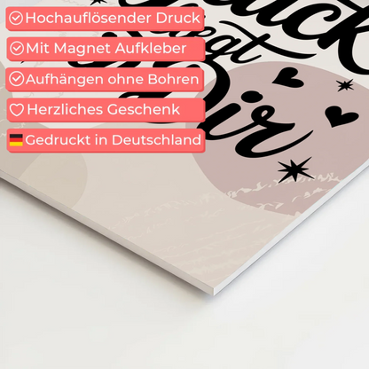 Sprüche Poster Magentisch Das Glück liegt in dir