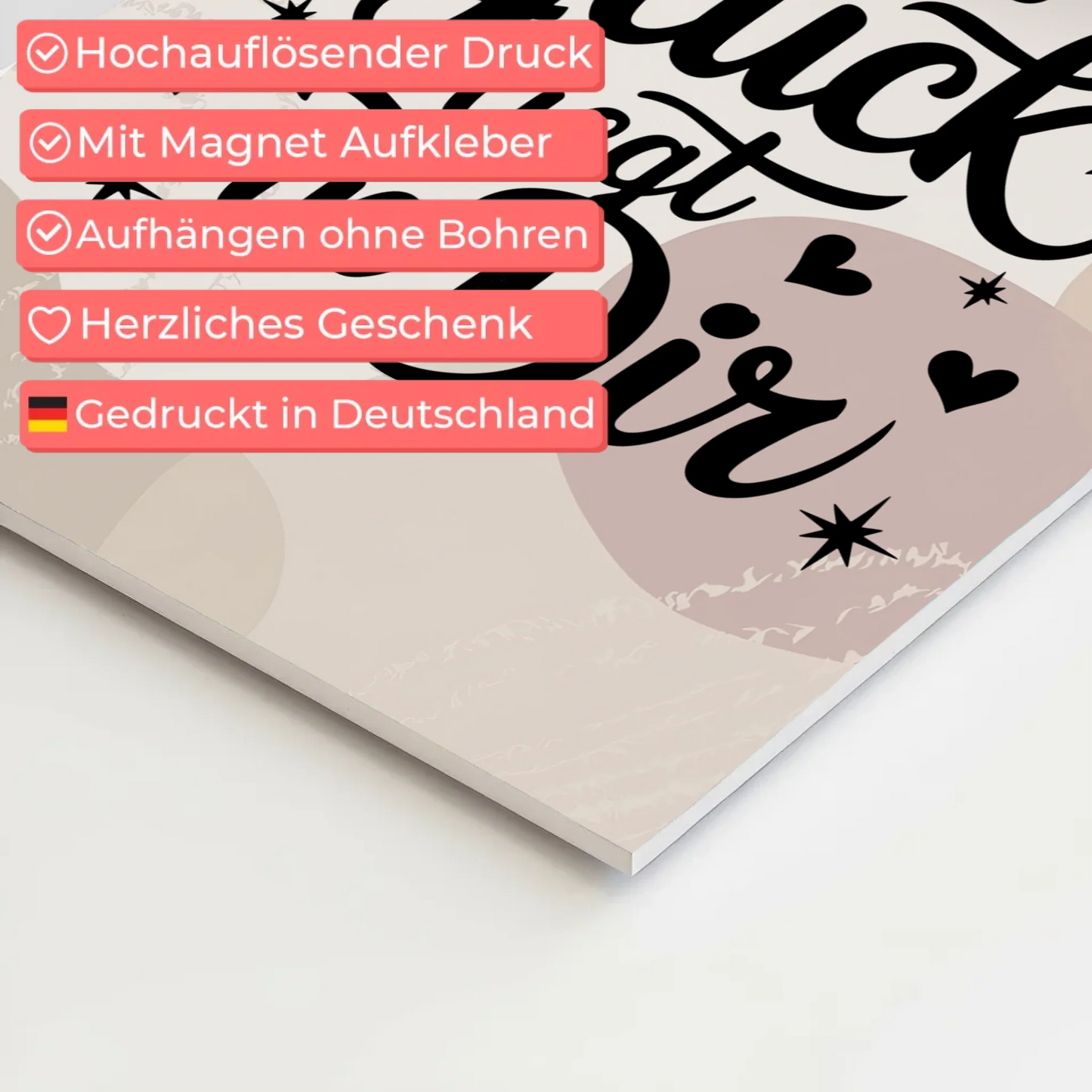 Sprüche Poster Magentisch Das Glück liegt in dir