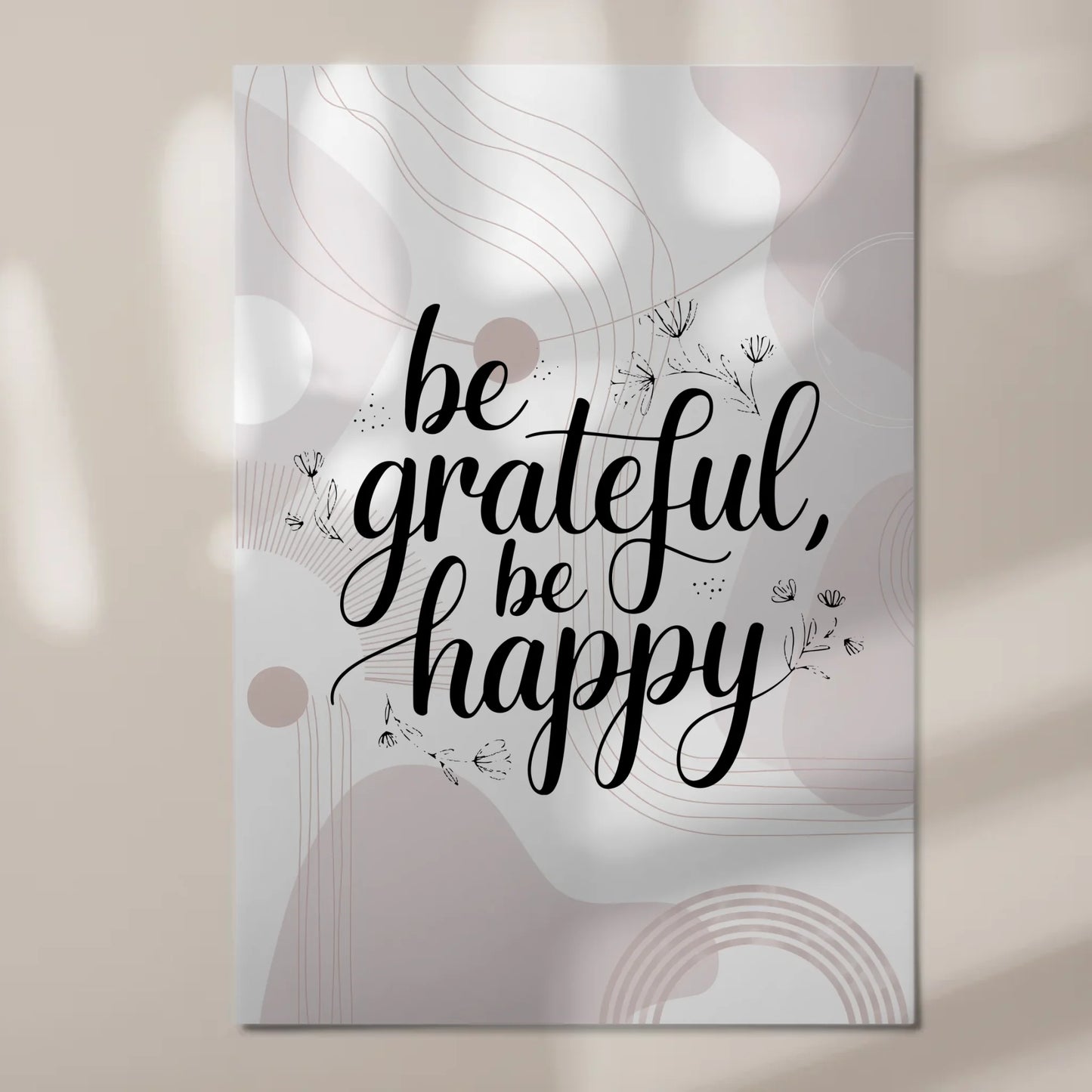Magnet Poster mit Spruch Be Grateful Be Happy Geschenk