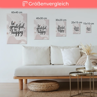 Magnet Poster mit Spruch Be Grateful Be Happy Geschenk