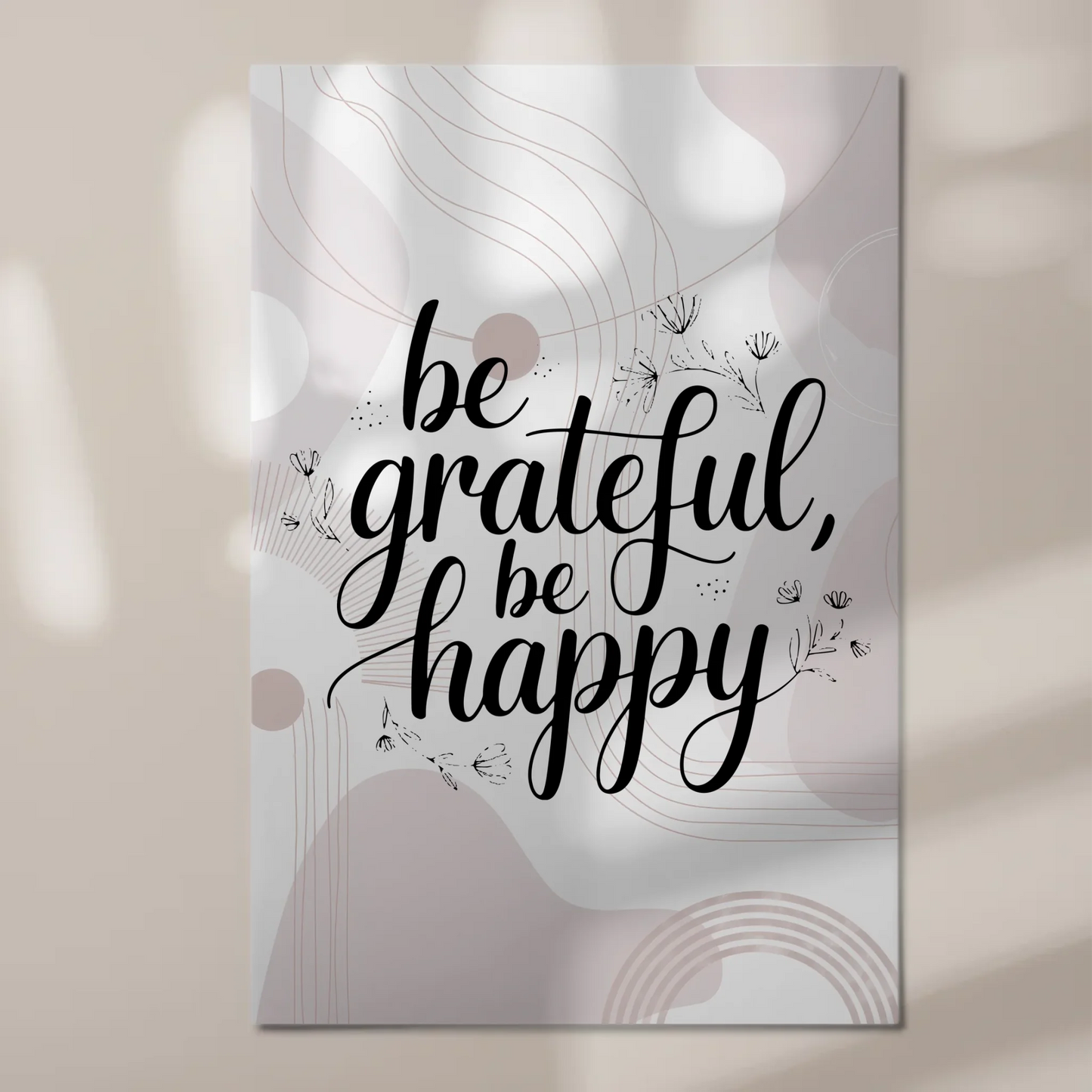 Magnet Poster mit Spruch Be Grateful Be Happy Geschenk
