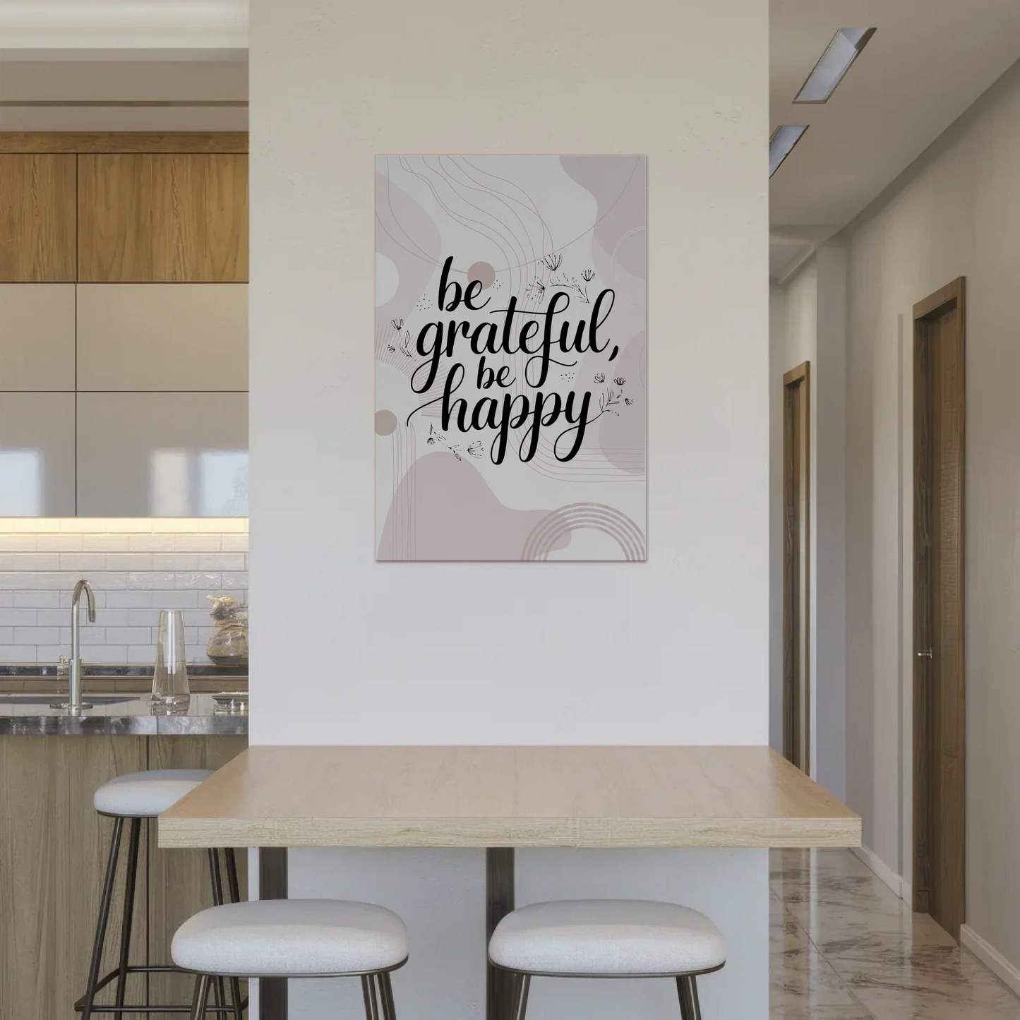 Magnet Poster mit Spruch Be Grateful Be Happy Geschenk
