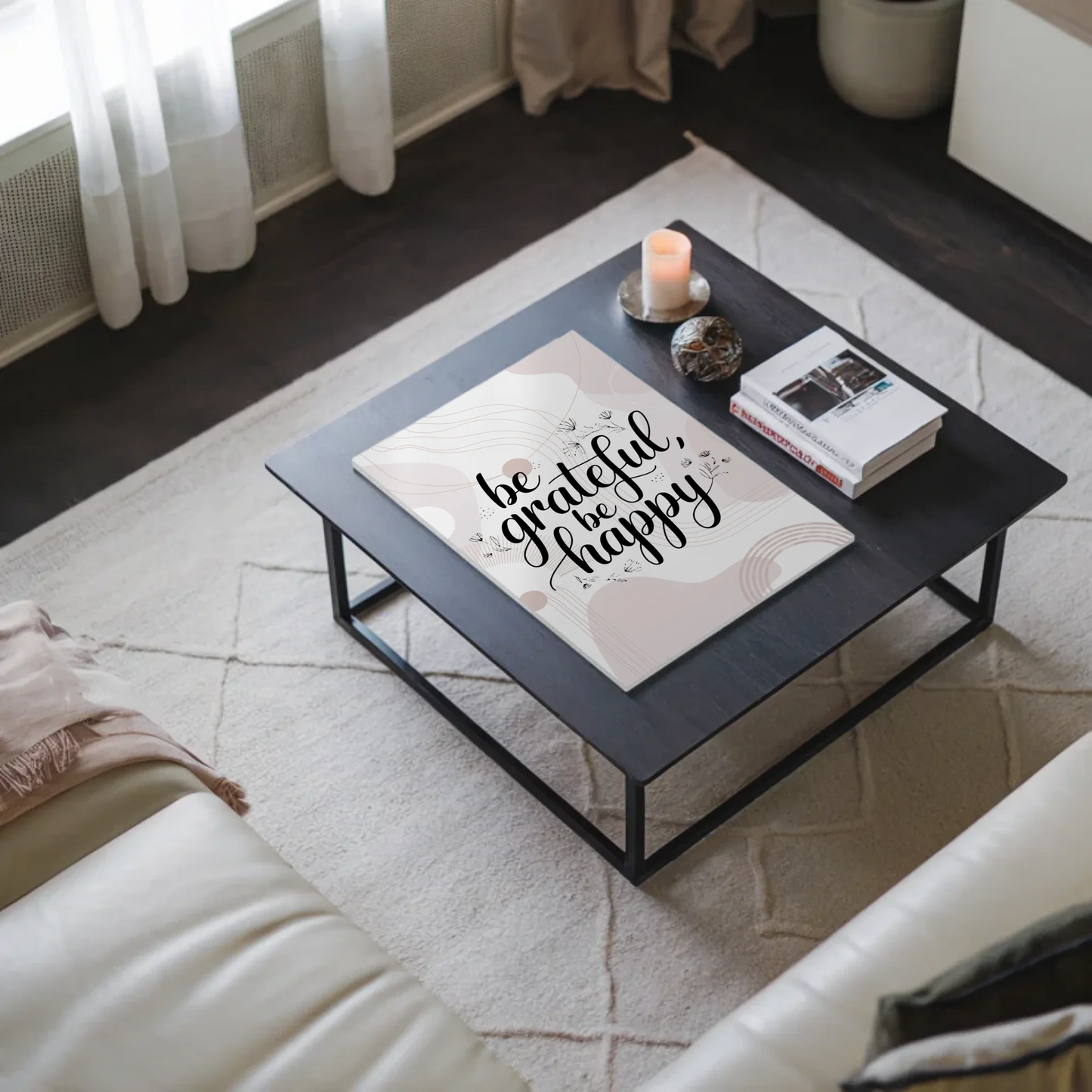 Magnet Poster mit Spruch Be Grateful Be Happy Geschenk