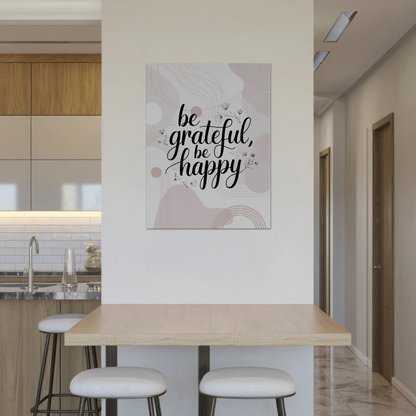 Magnet Poster mit Spruch Be Grateful Be Happy Geschenk