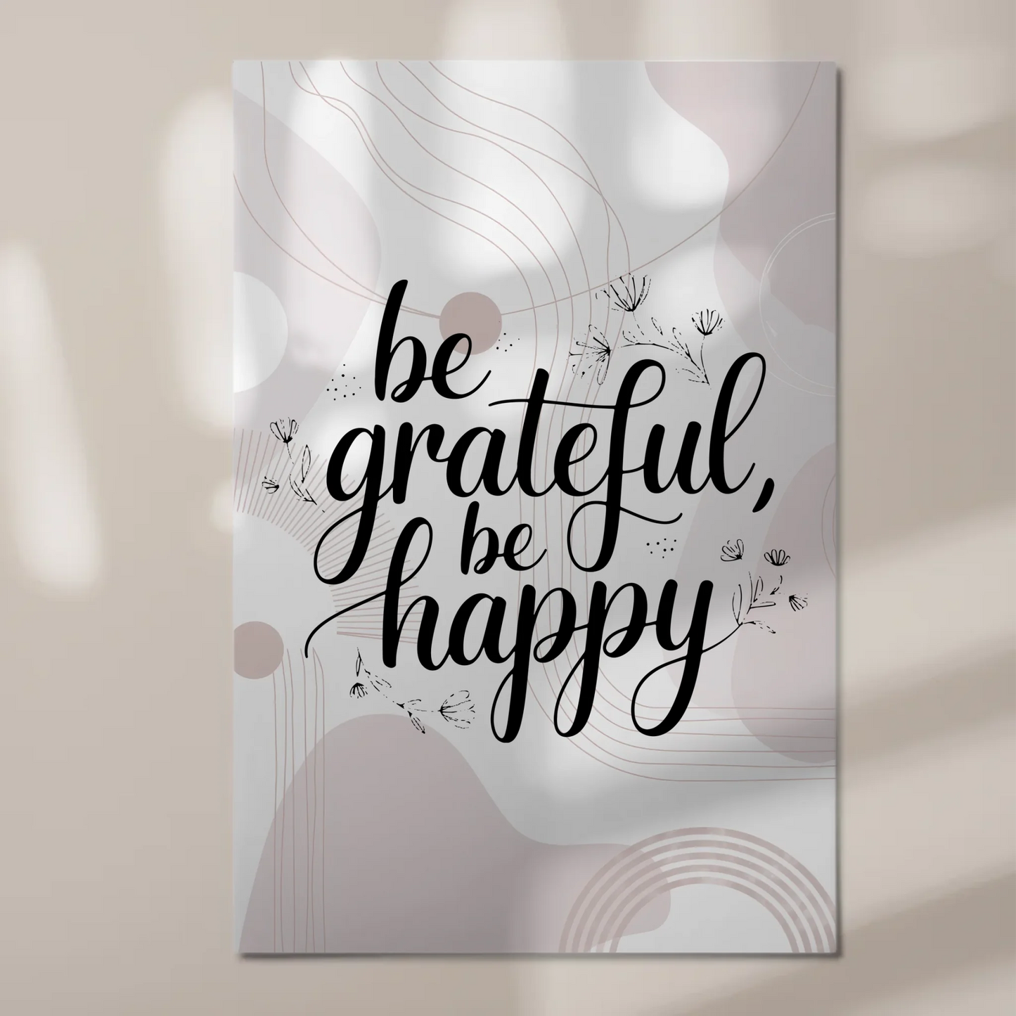 Magnet Poster mit Spruch Be Grateful Be Happy Geschenk