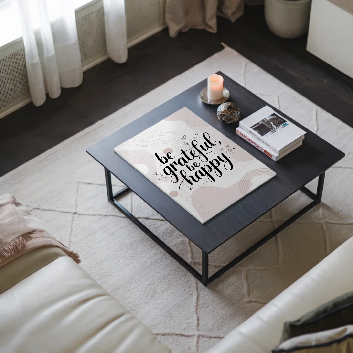 Magnet Poster mit Spruch Be Grateful Be Happy Geschenk