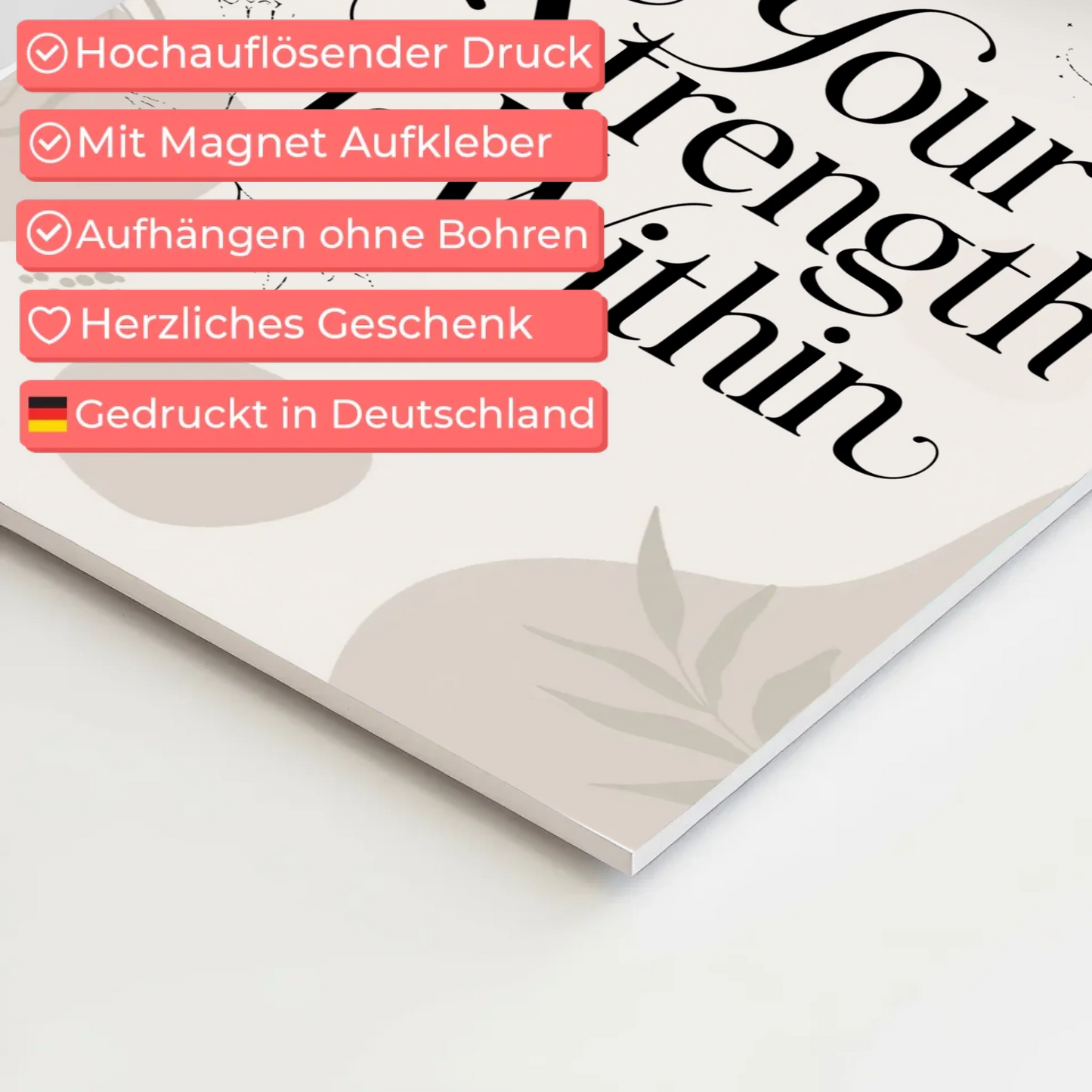 Magnet Poster Spruch Your Strength is Within Geschenk
