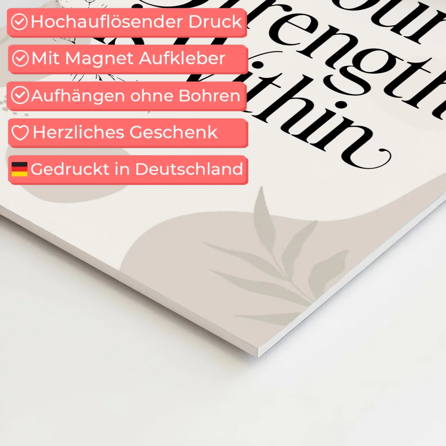 Magnet Poster Spruch Your Strength is Within Geschenk