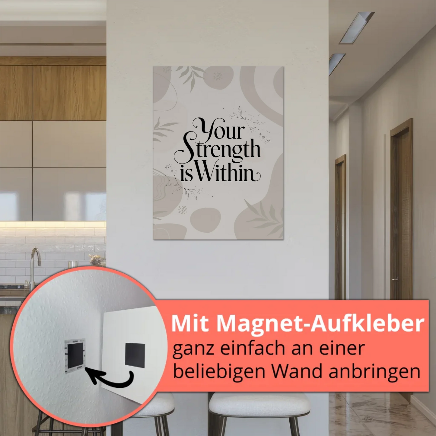 Magnet Poster Spruch Your Strength is Within Geschenk