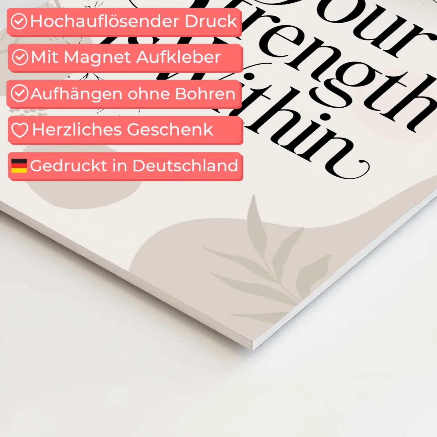 Magnet Poster Spruch Your Strength is Within Geschenk