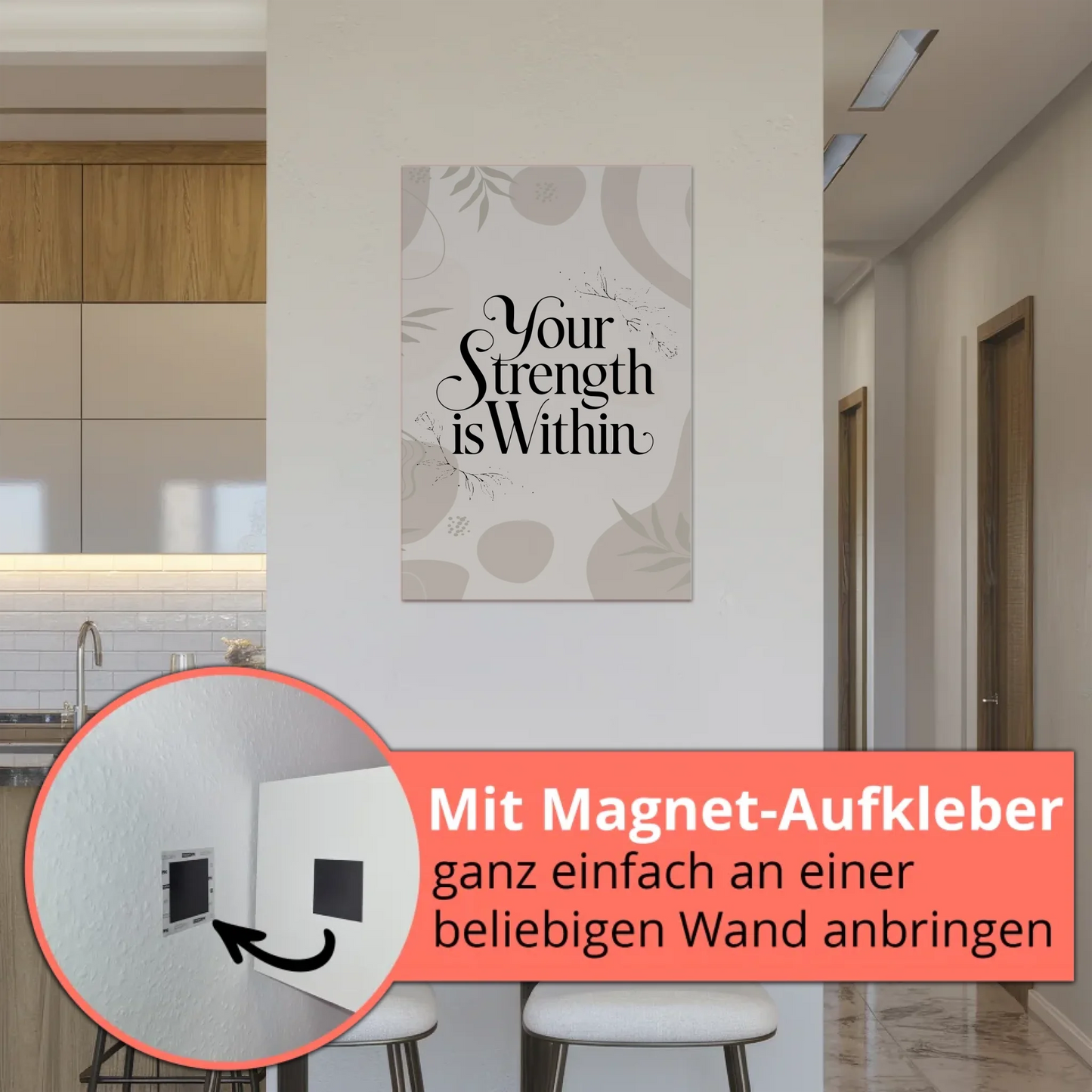 Magnet Poster Spruch Your Strength is Within Geschenk