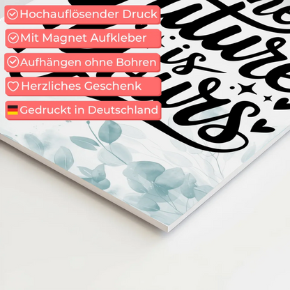 Spruch Fotoboard Magnet Wandbild The Future is Yours - Magnet Poster