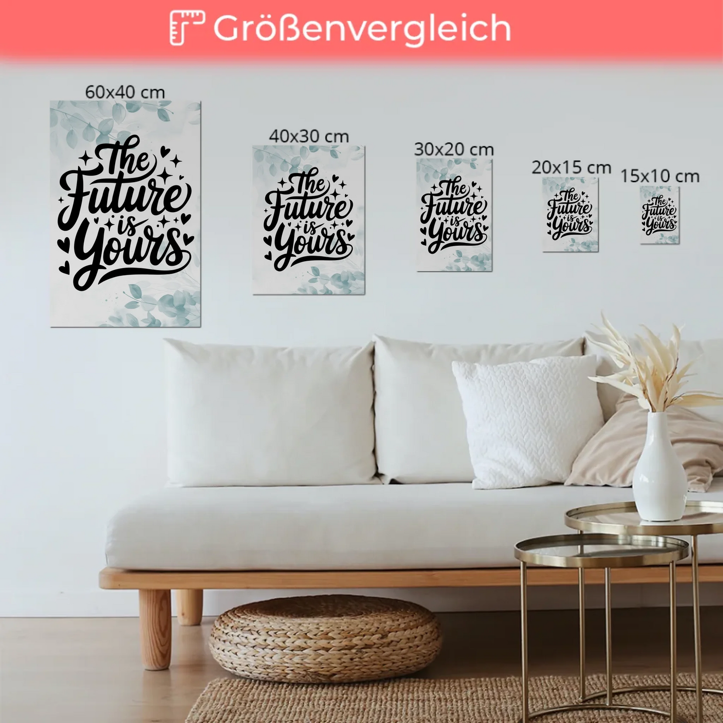 Spruch Fotoboard Magnet Wandbild The Future is Yours - Magnet Poster