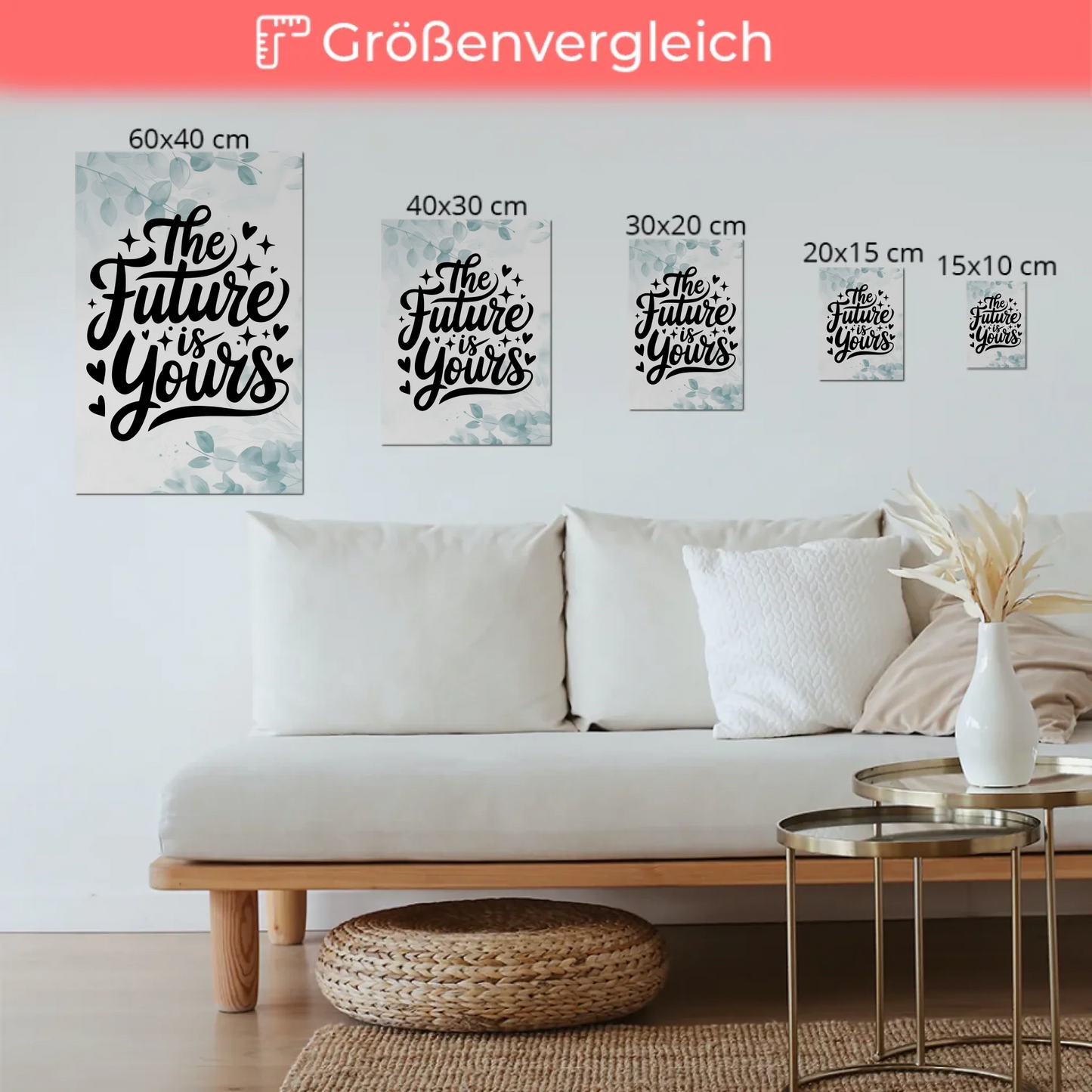 Spruch Fotoboard Magnet Wandbild The Future is Yours - Magnet Poster