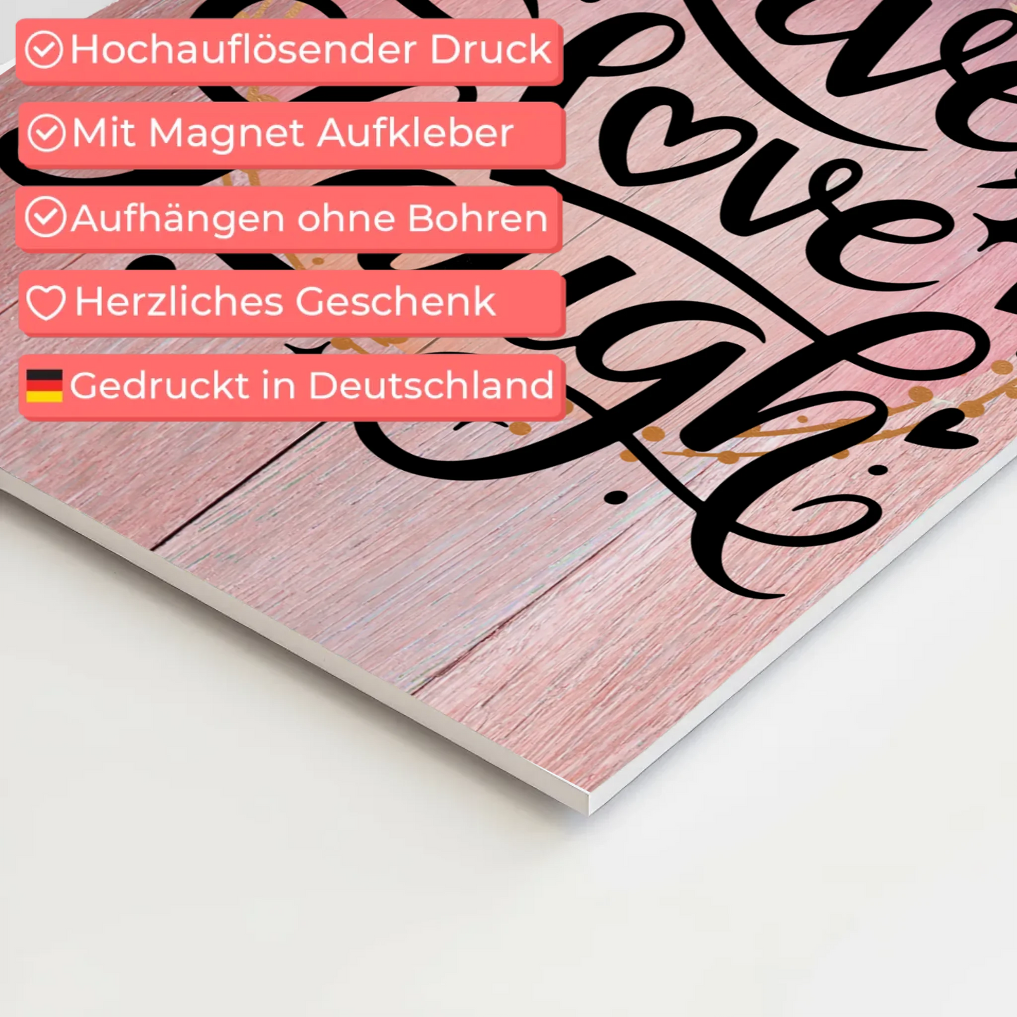 Sprüche Poster Magentisch - Live Love Laugh Design