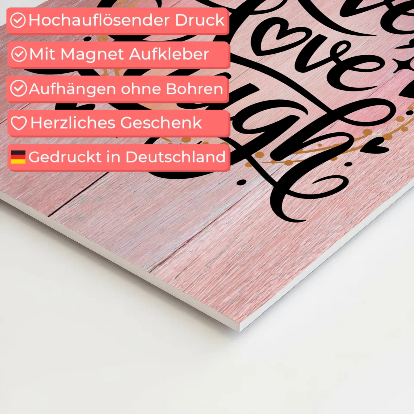 Sprüche Poster Magentisch - Live Love Laugh Design