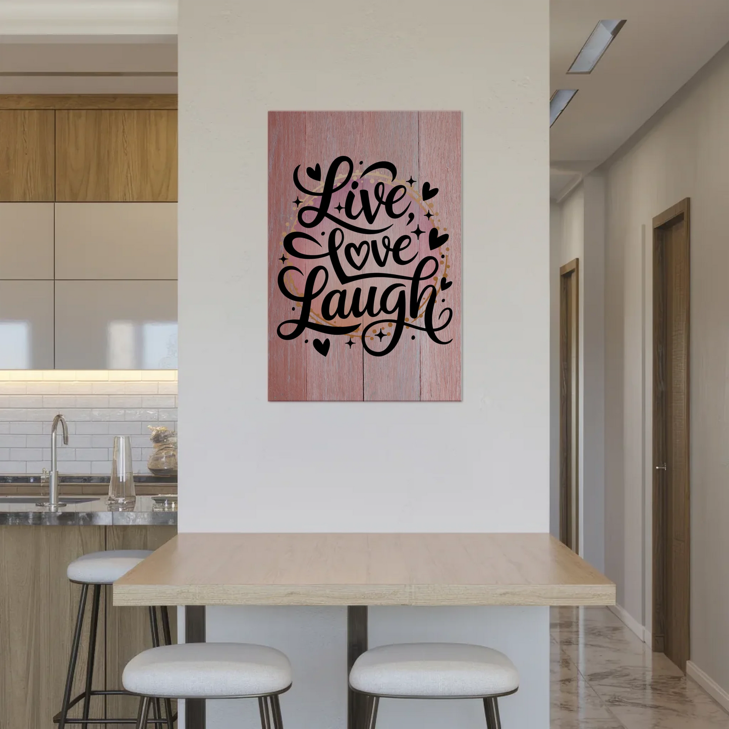 Sprüche Poster Magentisch - Live Love Laugh Design