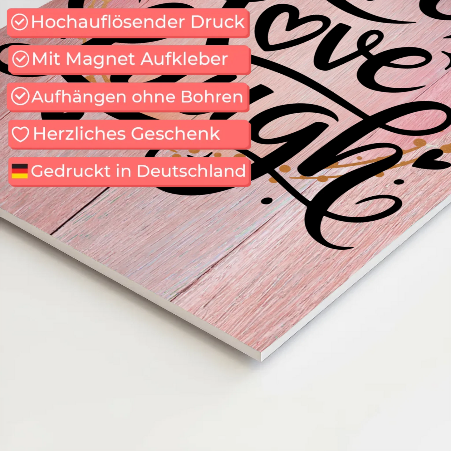 Sprüche Poster Magentisch - Live Love Laugh Design