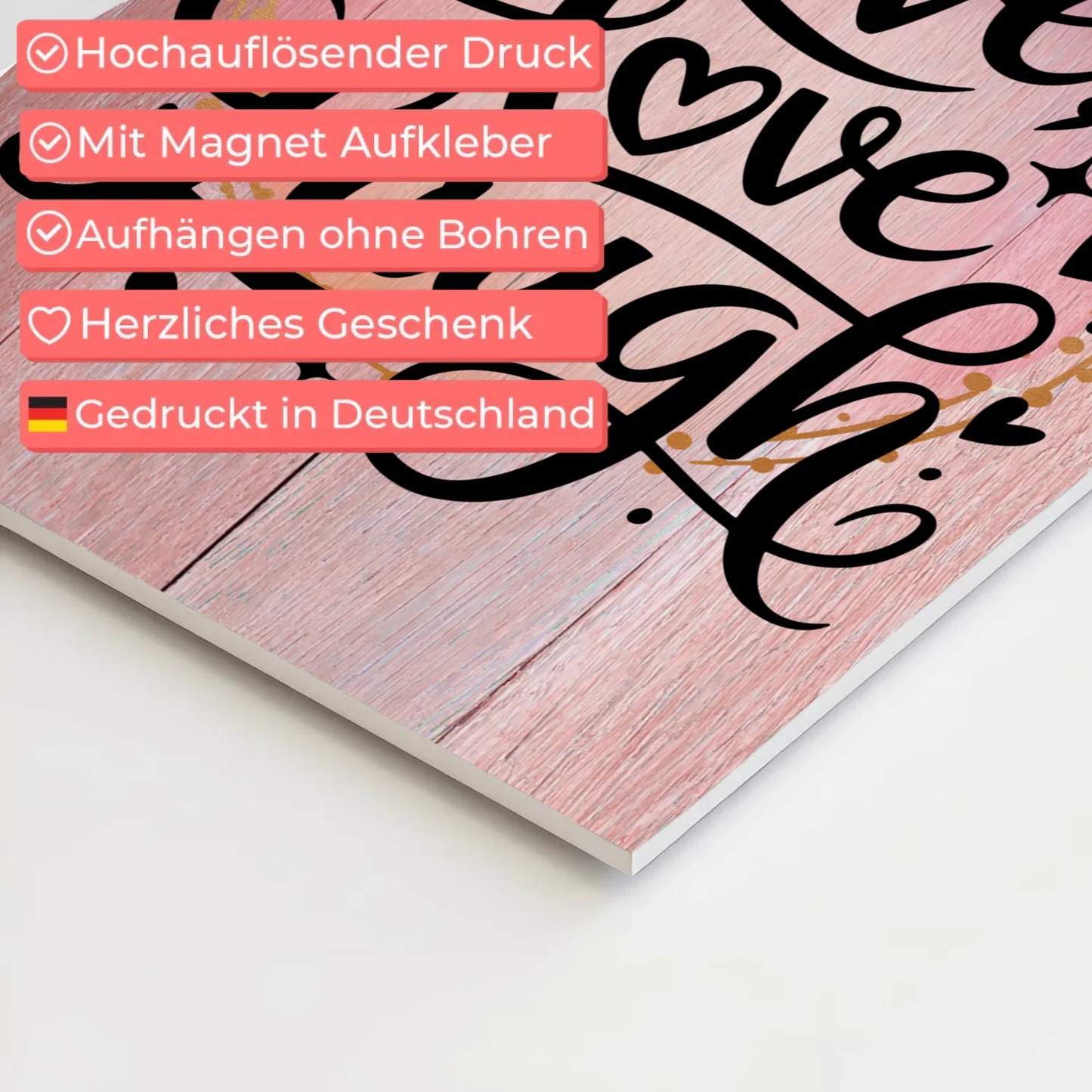 Sprüche Poster Magentisch - Live Love Laugh Design