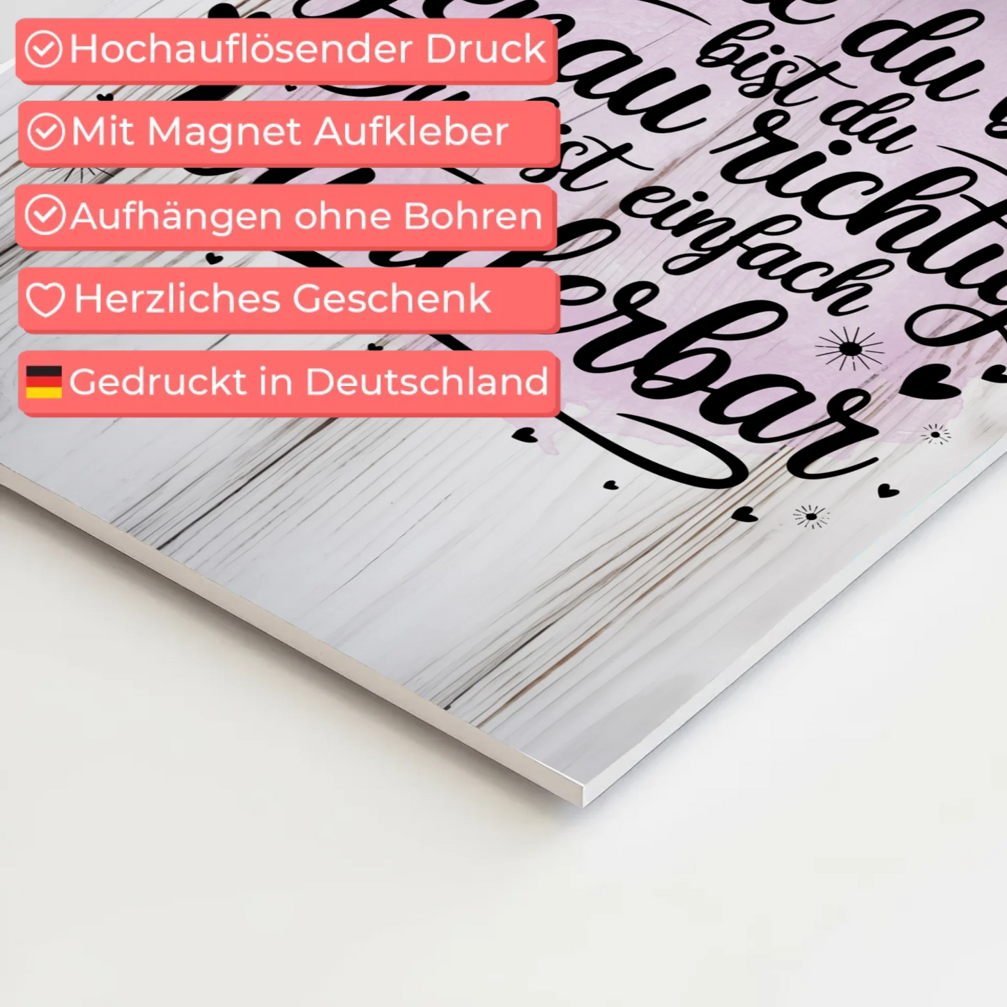 Magnet Poster mit Spruch Du bist einfach wunderbar