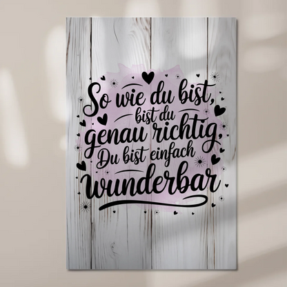 Magnet Poster mit Spruch Du bist einfach wunderbar