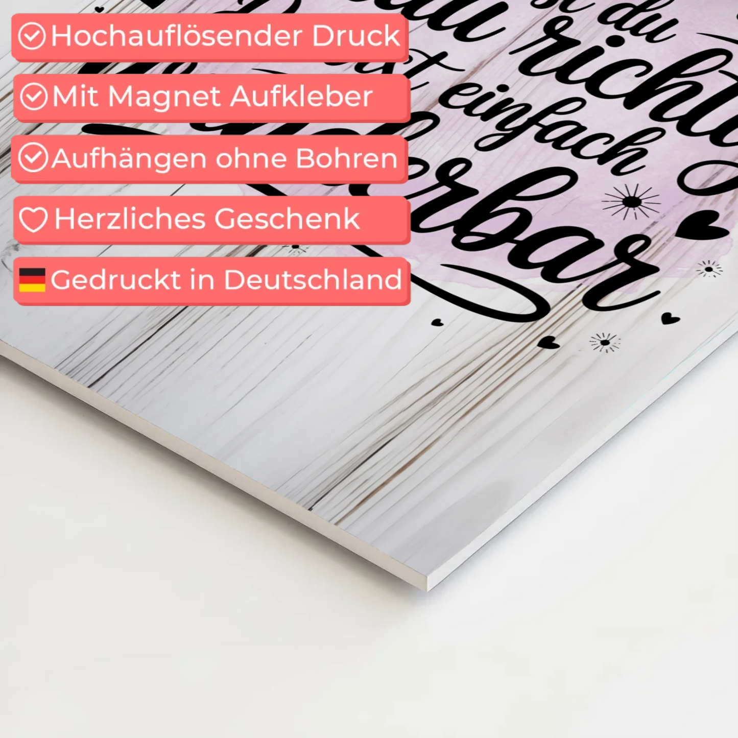 Magnet Poster mit Spruch Du bist einfach wunderbar