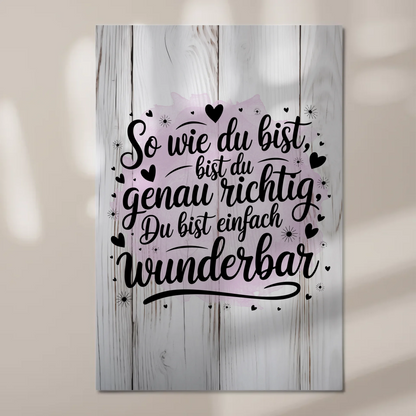 Magnet Poster mit Spruch Du bist einfach wunderbar