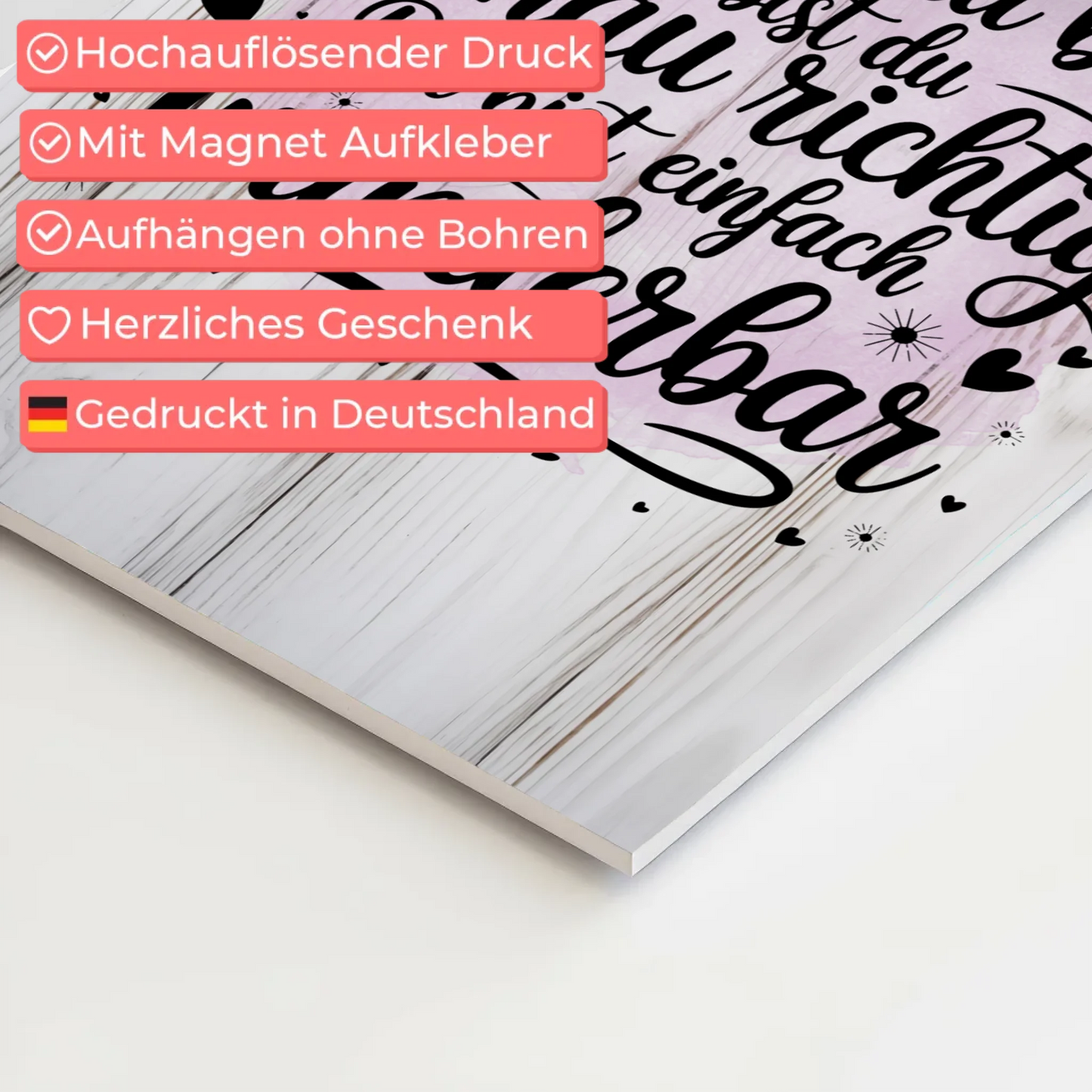 Magnet Poster mit Spruch Du bist einfach wunderbar