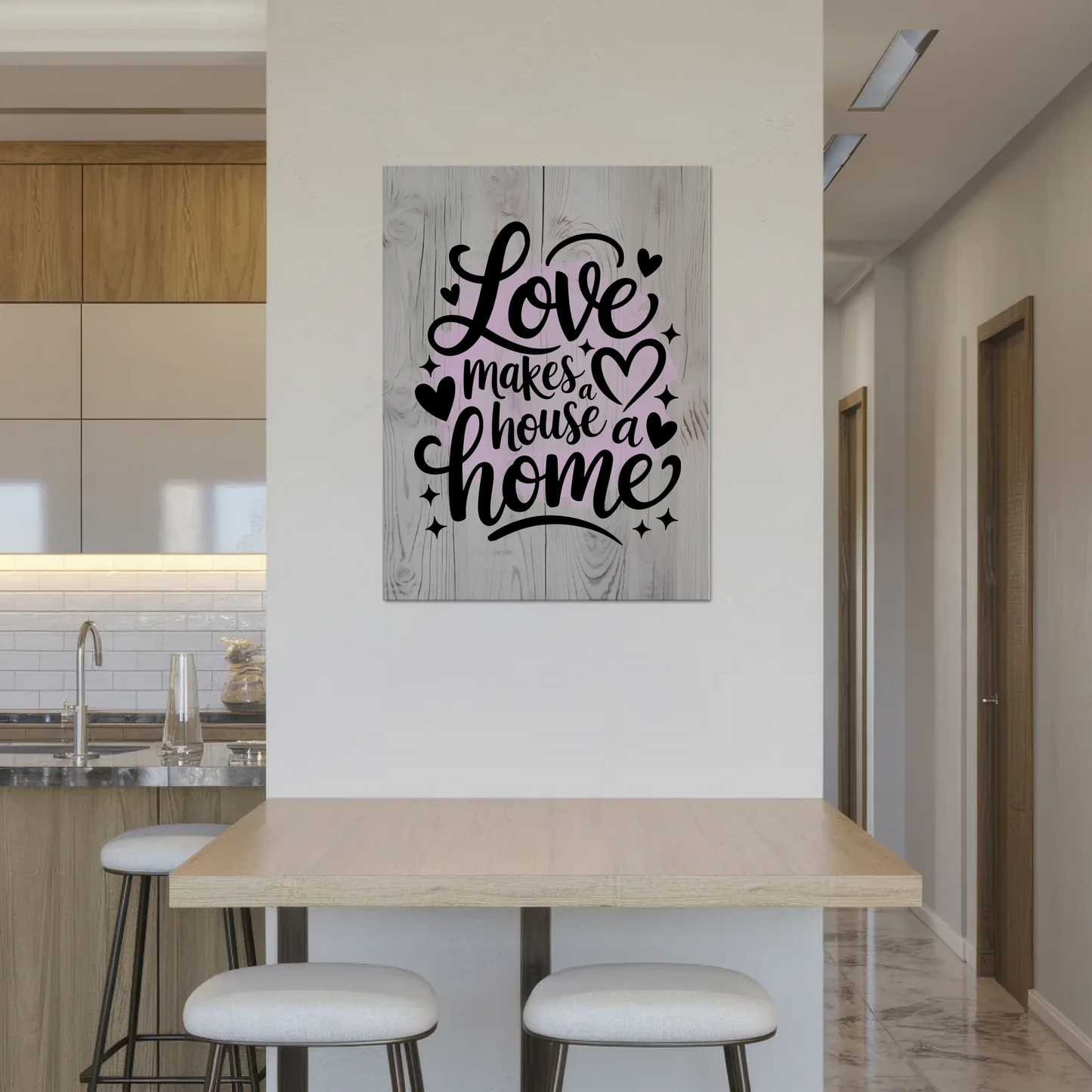 Magnet Poster Spruch Love makes a house a home Geschenk